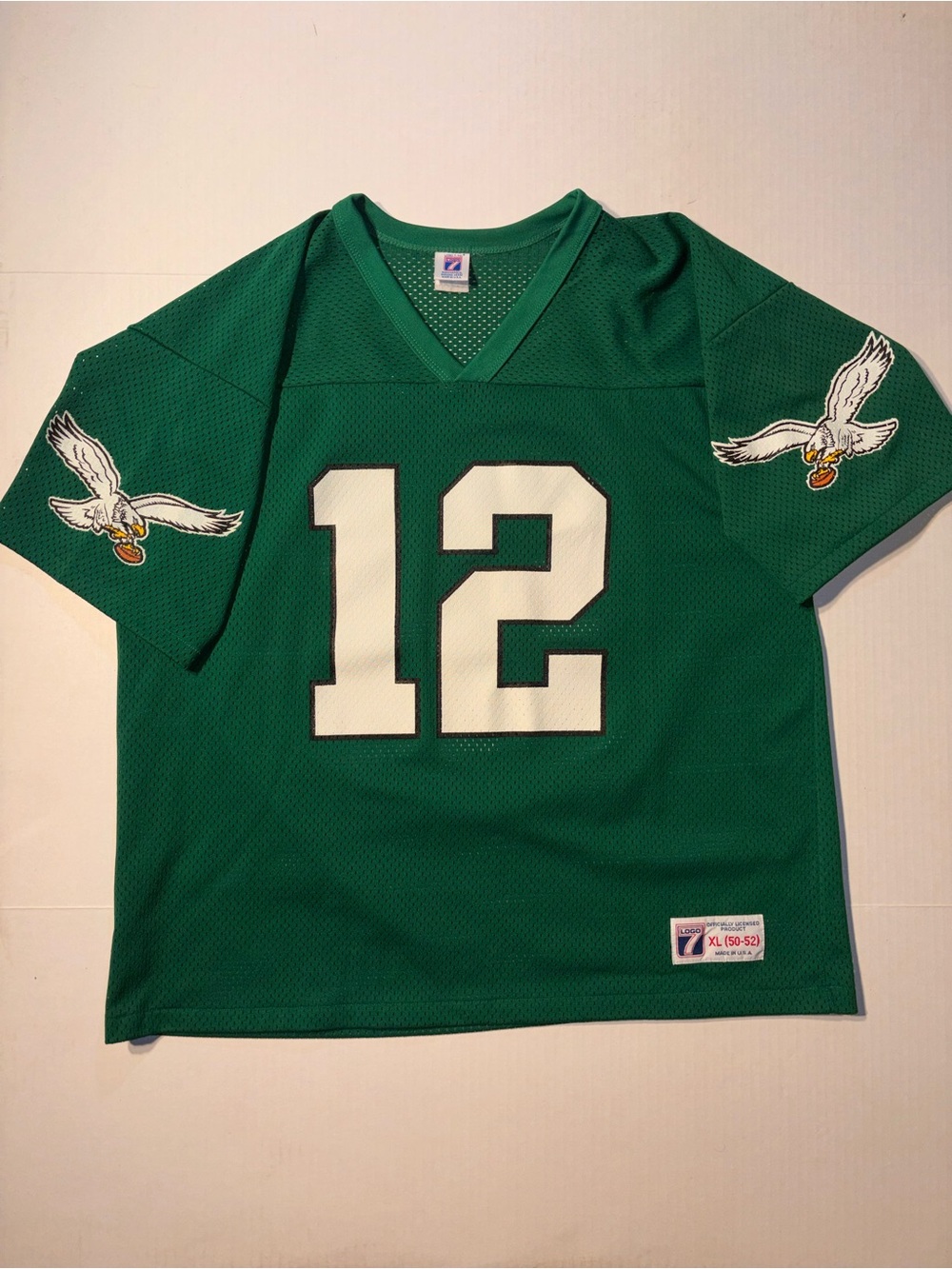 Vtg Logo 7 NFL Philadelphia Eagles Randell Cunningham #12 Kelly Green 90s Jersey